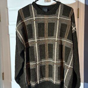 Vintage Cambridge Classic Mens Sweater Sz M Brown Multi Color